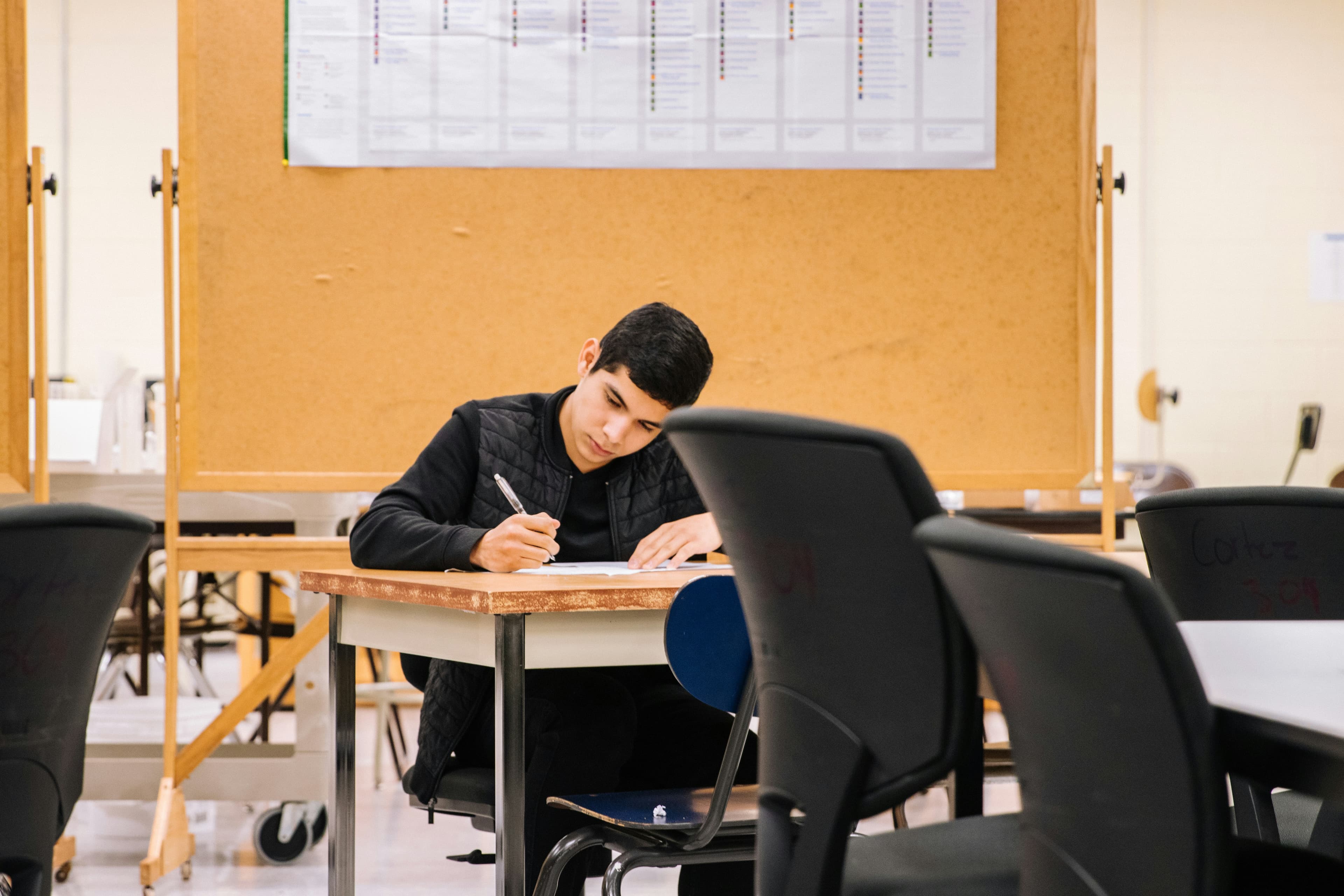 Student preparing for the OSSLT test