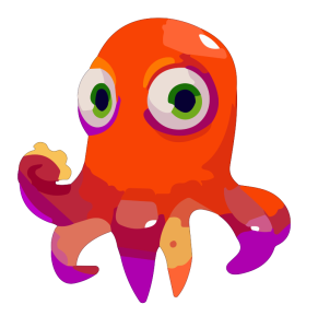 Cartoon Squid Playful  